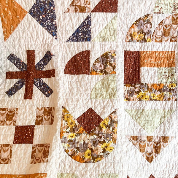 Close up of some of the block in the Building Blocks quilt