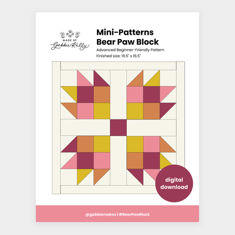 PDF Download - Mini Pattern Bear Paw Block