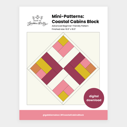 PDF Download - Mini Pattern Coastal Cabins Block
